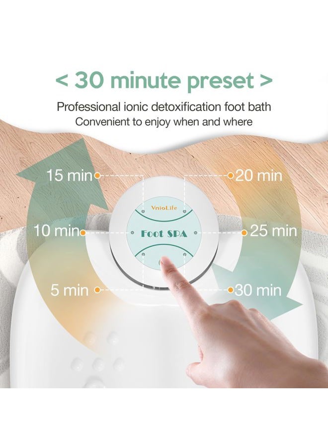 VnioLife WL Ionic Foot Bath Detox Machine with Bag, Portable Detox Foot Spa System, Ion Cleanse Detox Set for Home Beauty Salon Spa Use with Replacement Arrays, 100 Liners - Image 4