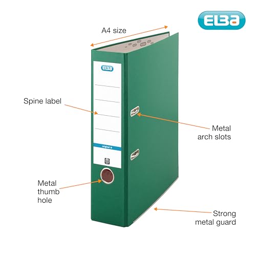 Elba, A4 Lever Arch Files, Green, 1 Folder - Image 2