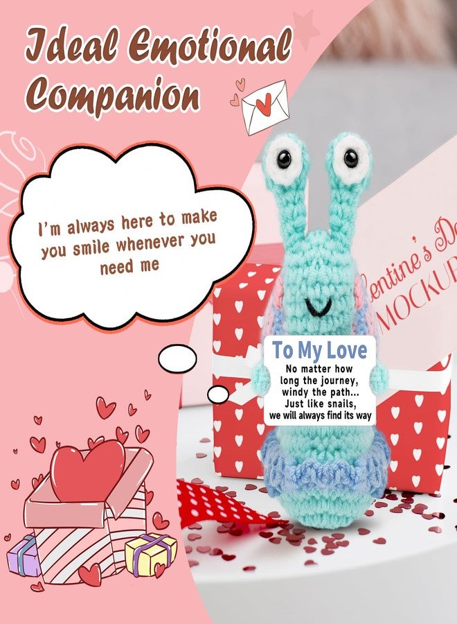 Hoedia Emotional Handmade Crochet Gifts for Women&Men: Positive Snail Stuffed Animals Birthday Anniversary Unique Funny Present for Him/Her/Friend, Inspirational Support Home Decor(to My Love) - Image 4