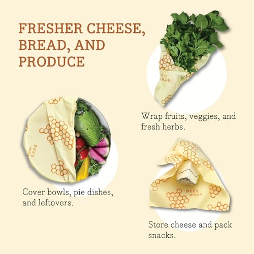 Bee's Wrap Beeswax Wraps for Food - Honeycomb Large 3 Pack Made in USA Reusable & Organic Food Wraps, Sandwich Wrap & Bowl Covers - Eco-Friendly Alternative to Aluminum Foil & Plastic Wrap - Image 5