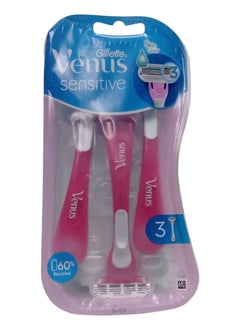 Venus Gillette Sensitive 3 Razors with 3 Blades and a Moving Head 