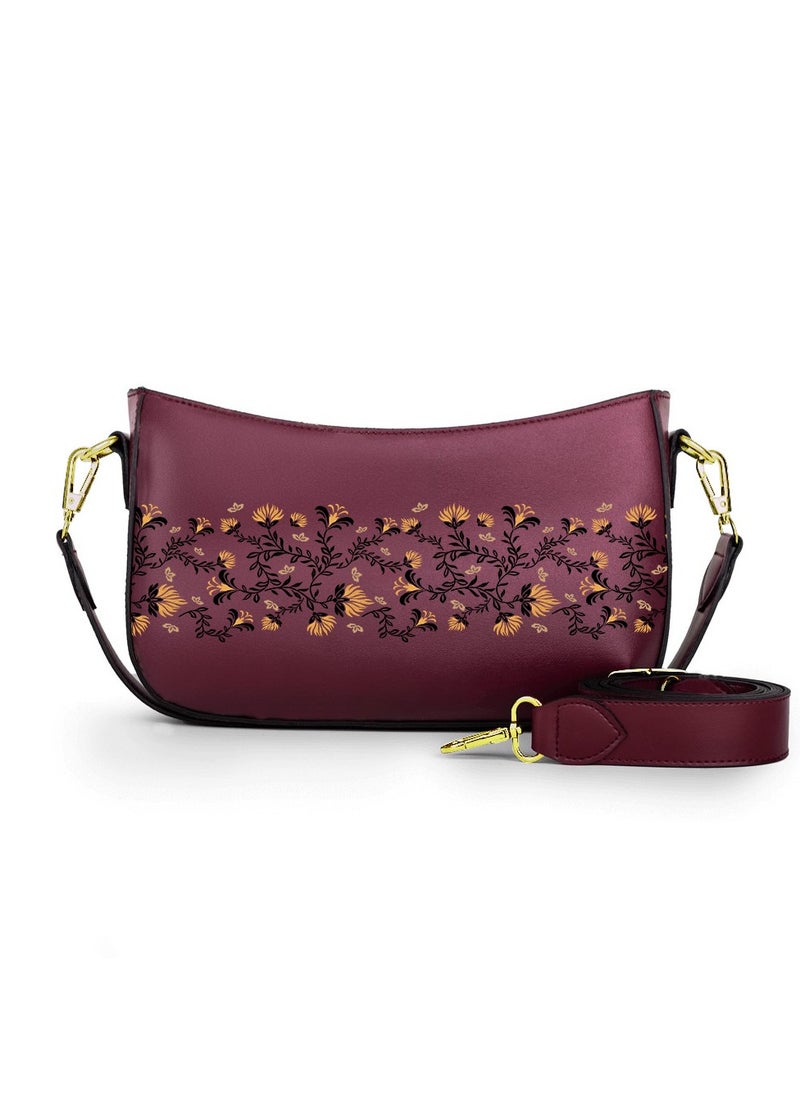 تات 31-The Yellow Geometric  Crossbody bags burgundy  - Image 1