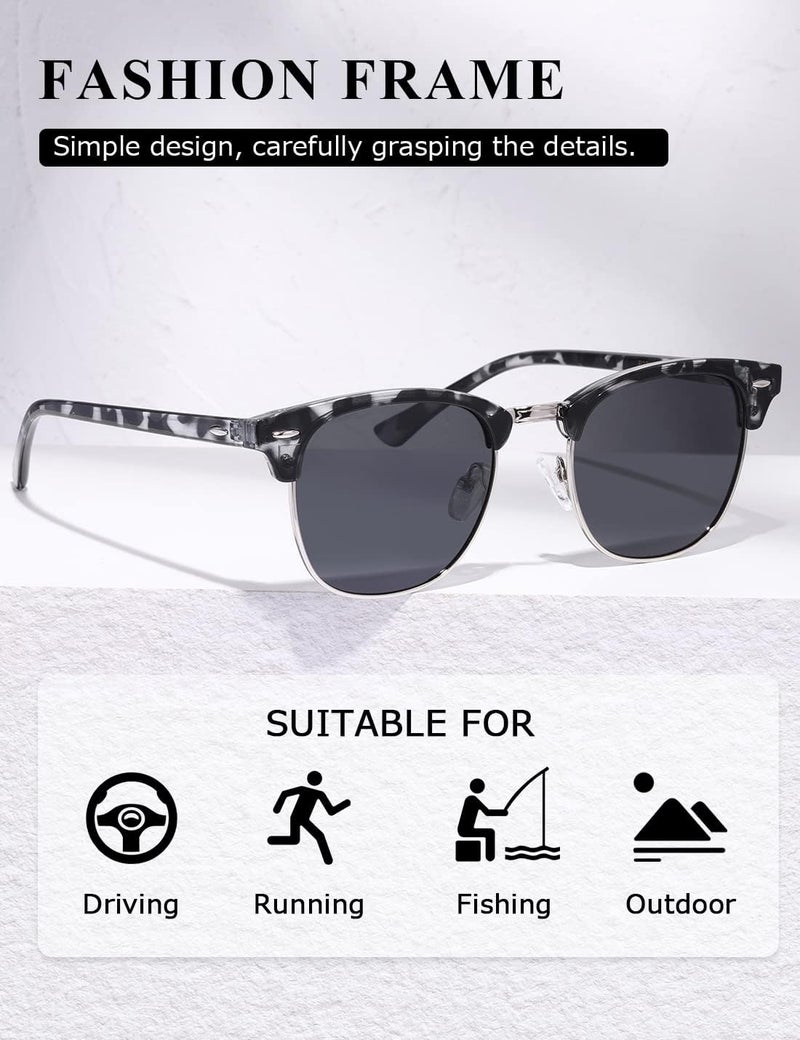 AEVOGUE Polarized Sunglasses For Women And Men Semi Rimless Frame Retro Sun Glasses AE0369 - Image 4