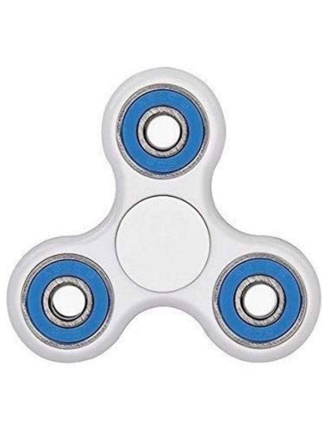 بريمسونس لعبة مكتب Premsons® Hand Spinner - لعبة تخفيف التوتر الحسي عالية السرعة بأصابع ناعمة للأطفال والكبار - هدية لحفلات أعياد الميلاد - أربعة محامل - محمل أبيض + أزرق - Image 1