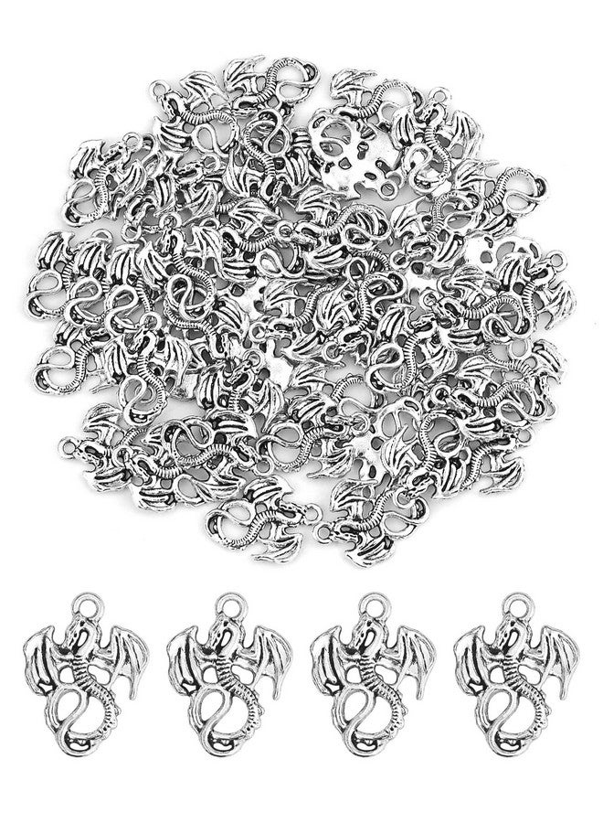 JIALEEY 50Pcs Dragon Charm Flying Courage Pendant For Diy Jewelry Making Necklace Bracelet Accessaries Antique Silver 21X16Mm - Image 1