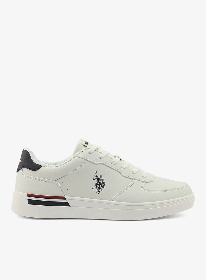 U.S. Polo Assn. white Men's White Classic Low-Top Sneakers,Lightweight Casual Shoes for Everyday Style for Men | Best Price UAE