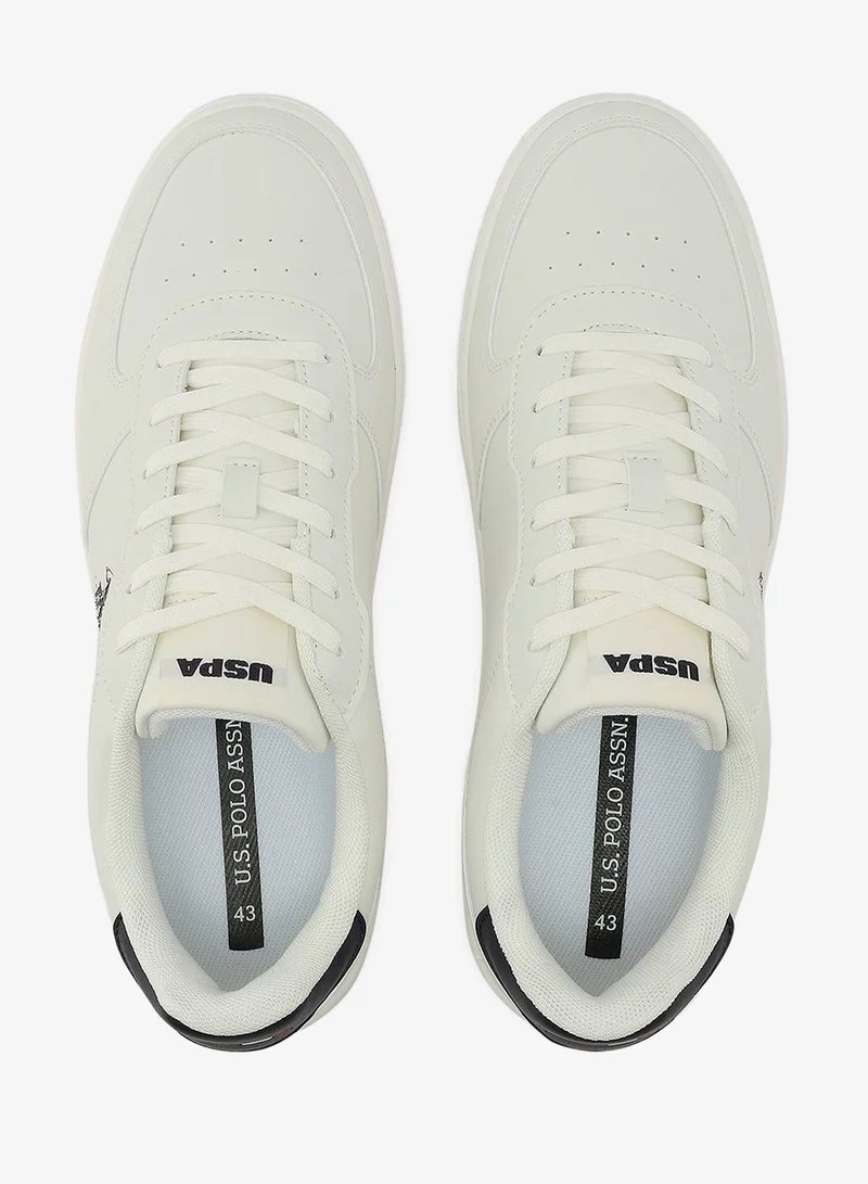 U.S. Polo Assn. white Men's White Classic Low-Top Sneakers,Lightweight Casual Shoes for Everyday Style for Men | Best Price UAE