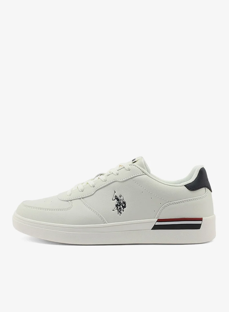 U.S. Polo Assn. white Men's White Classic Low-Top Sneakers,Lightweight Casual Shoes for Everyday Style for Men | Best Price UAE