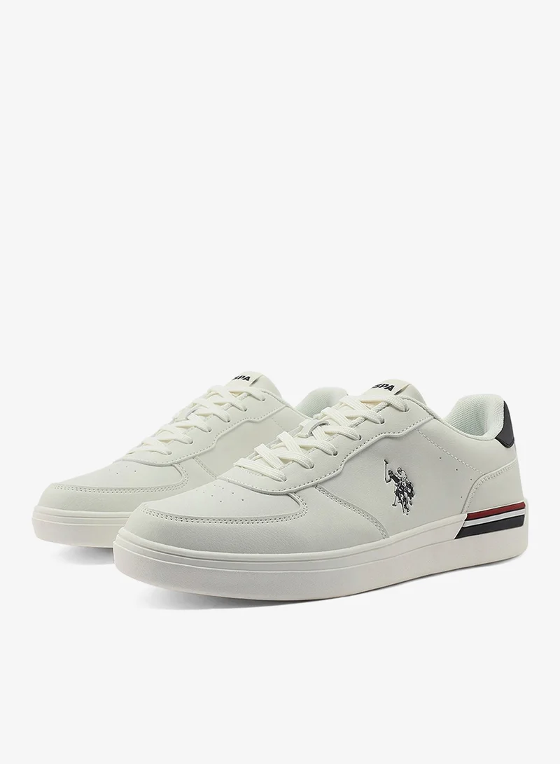 U.S. Polo Assn. white Men's White Classic Low-Top Sneakers,Lightweight Casual Shoes for Everyday Style for Men | Best Price UAE
