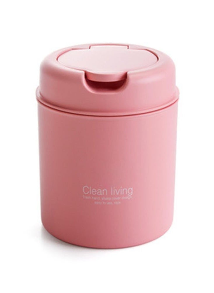Clean Living Mini Desk Trash Can with Lid, Small Desktop Countertop Waste Basket Garbage Bin for Office Bathroom Vanity, Tabletop or Coffee Table Kitchen Storage (Pink)  - Image 1