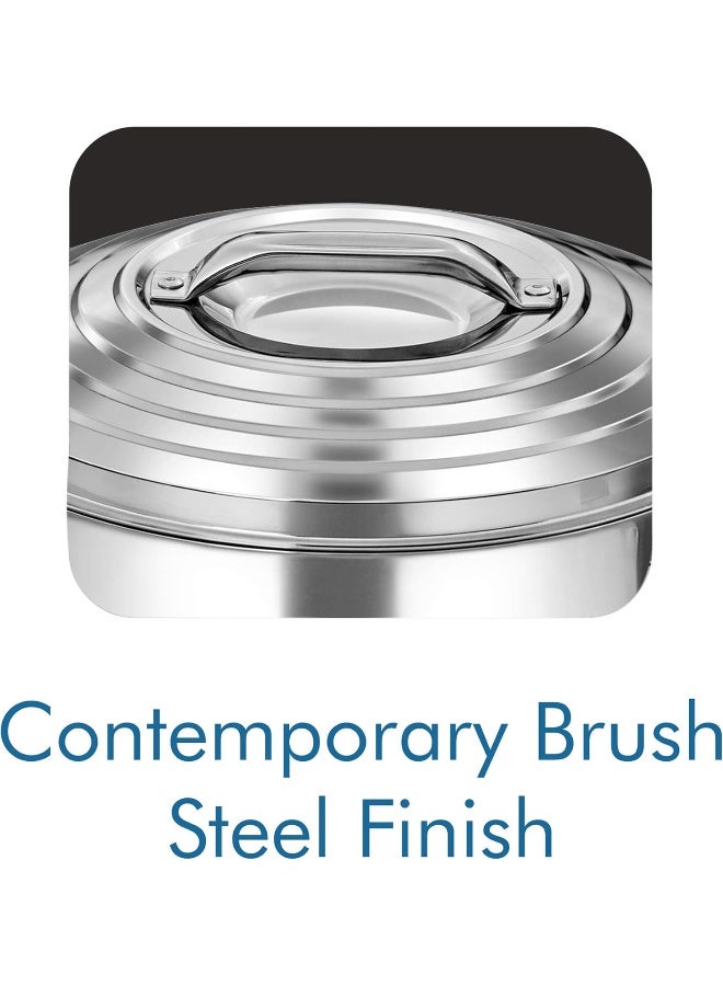 Milton Galaxia 1500 Insulated Stainless Steel Casserole, 2090 Ml, 50 Oz| 1.58 Qt. Thermal Serving Bowl, Keeps Food Hot & Cold For Long Hours, Elegant Hot Pot Food Warmer Cooler, Silver - Image 3