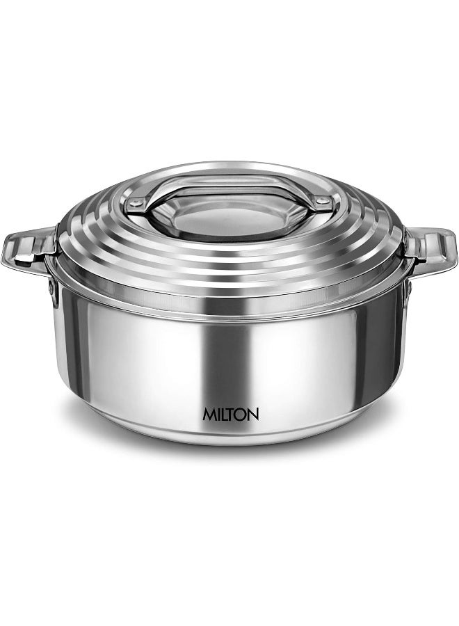Milton Galaxia 1500 Insulated Stainless Steel Casserole, 2090 Ml, 50 Oz| 1.58 Qt. Thermal Serving Bowl, Keeps Food Hot & Cold For Long Hours, Elegant Hot Pot Food Warmer Cooler, Silver - Image 1