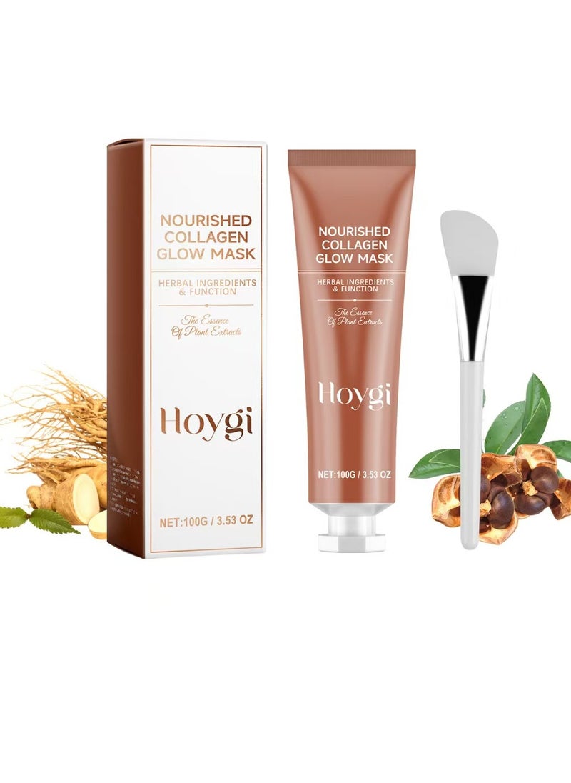 Hoygi - Collagen Glow Mask, Face Mask Skincare for Elasticity, Firmness, Collagen Peel off Mask, Glow Skin, Pore Tightening Infused, Hydrolyzed Collagen Mask(1pcs) - Image 1