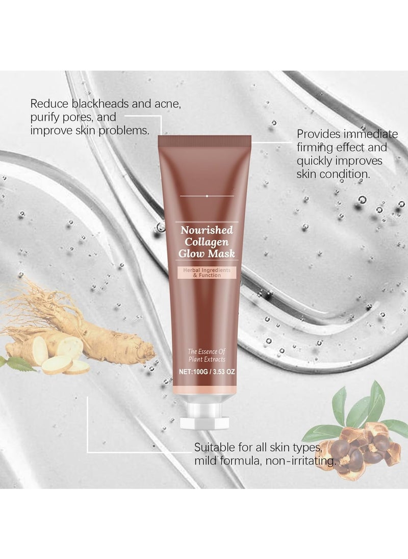 Hoygi - Collagen Glow Mask, Face Mask Skincare for Elasticity, Firmness, Collagen Peel off Mask, Glow Skin, Pore Tightening Infused, Hydrolyzed Collagen Mask(1pcs) - Image 1