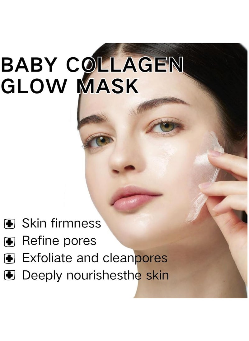 Hoygi - Collagen Glow Mask, Face Mask Skincare for Elasticity, Firmness, Collagen Peel off Mask, Glow Skin, Pore Tightening Infused, Hydrolyzed Collagen Mask(1pcs) - Image 1