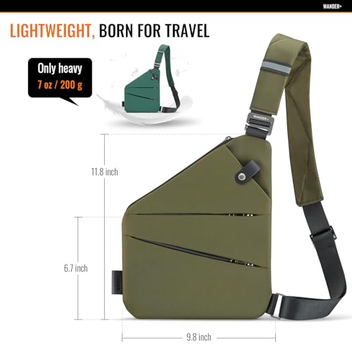WANDER PLUS® Anti Theft Crossbody Travel Bag for Women Men, Multi-Pocket Crossbody Bag, Slim Sling Bag with Adjustable Strap, Black - Image 5