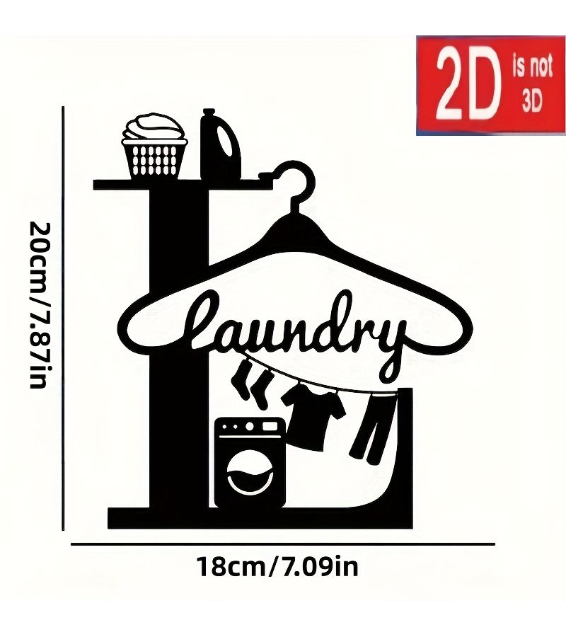 أكريليك أسود أبيض ديكور حائط ريفي تصميم تجريدي لغسيل الملابس - Image 1