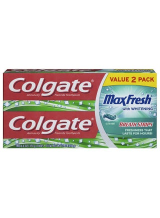 Colgate Max Fresh Whitening Toothpaste with Mini Breath Strips, Clean Mint - 6 ounce (2 Pack) - pzsku/Z3D635D8E0C536D8B1760Z/45/1744001824/2d2614df-b5d3-4535-b40d-9b0dd220ca10