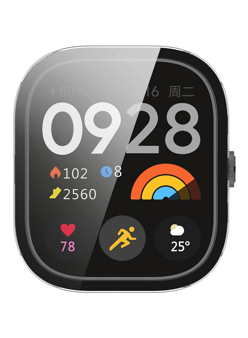 1 قطعة غطاء زجاجي لساعة شاومي ريدمي ووتش 4، ملحق حماية شامل من البولي كربونات مع حامي شاشة لساعة مى ريدمي ووتش 4، مقاوم للصدمات والسقوط، سهل التركيب مع حساسية لمس ممتازة - Image 5