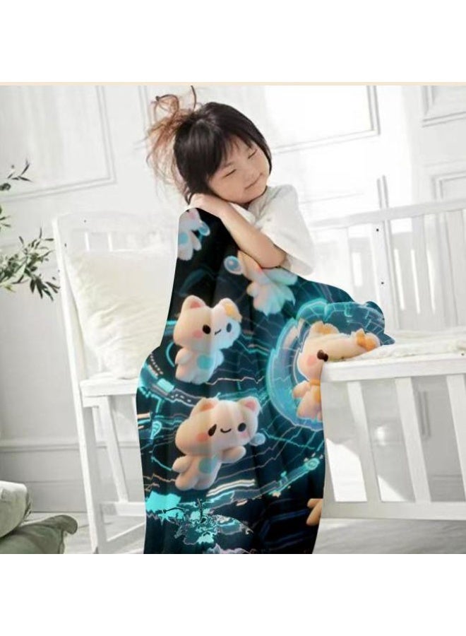 عام بطانية رقيقة من الفانيلا الكرتونية للأطفال والرضع (دافئة ومريحة، ومناسبة للنوم والألعاب) 70 سم * 100 سم - Image 1