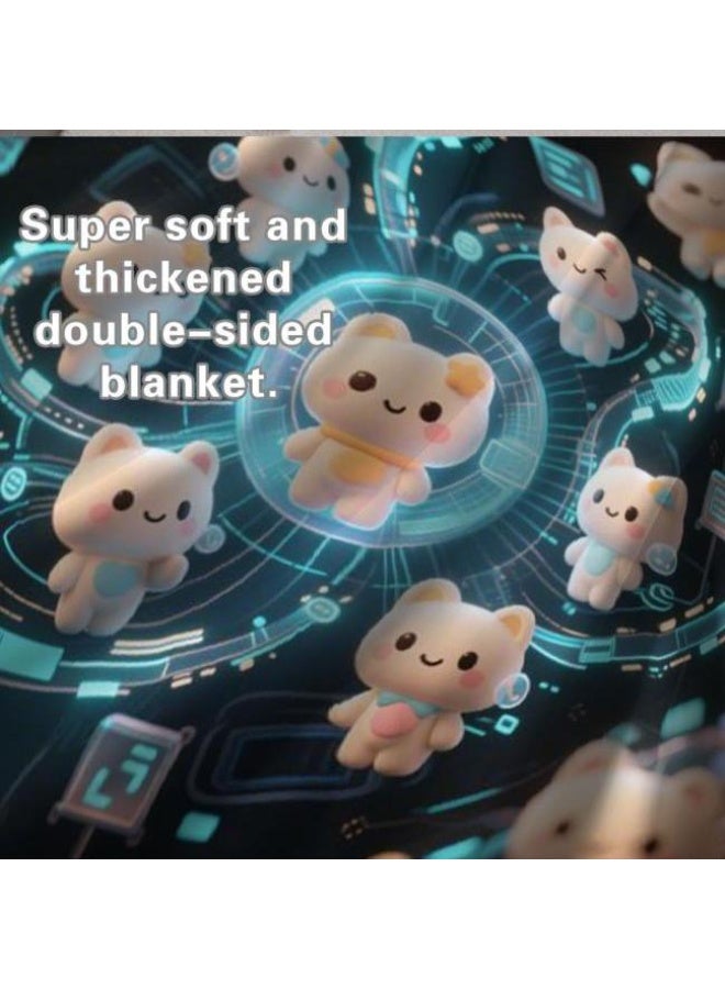 عام بطانية رقيقة من الفانيلا الكرتونية للأطفال والرضع (دافئة ومريحة، ومناسبة للنوم والألعاب) 70 سم * 100 سم - Image 4