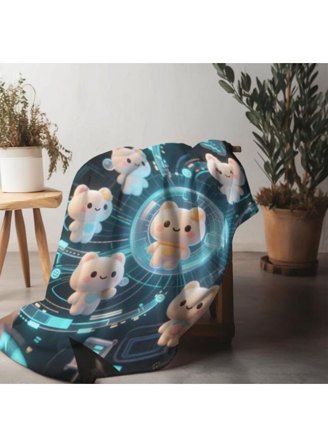 عام بطانية رقيقة من الفانيلا الكرتونية للأطفال والرضع (دافئة ومريحة، ومناسبة للنوم والألعاب) 70 سم * 100 سم - Image 2