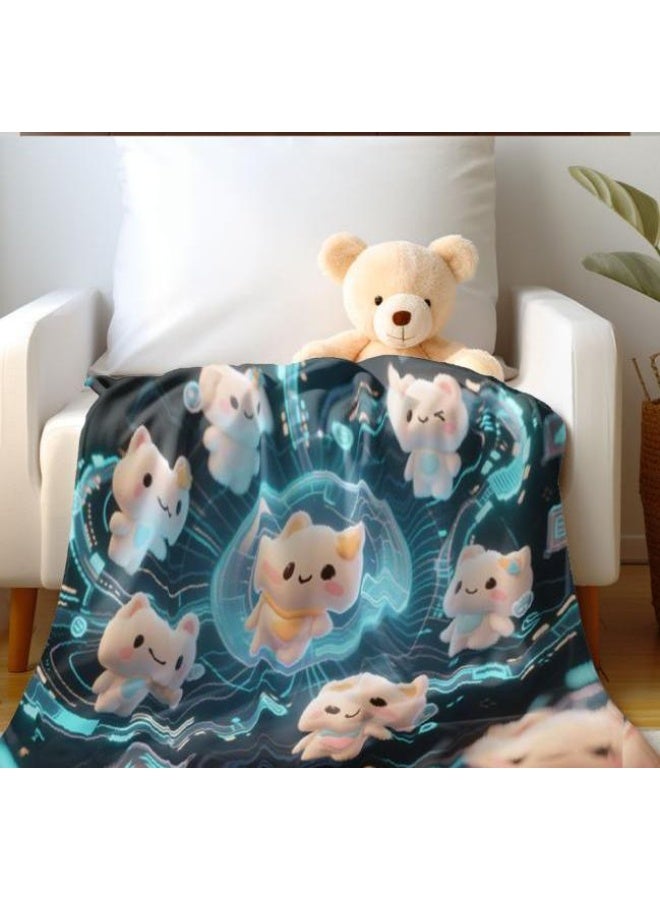 عام بطانية رقيقة من الفانيلا الكرتونية للأطفال والرضع (دافئة ومريحة، ومناسبة للنوم والألعاب) 70 سم * 100 سم - Image 5