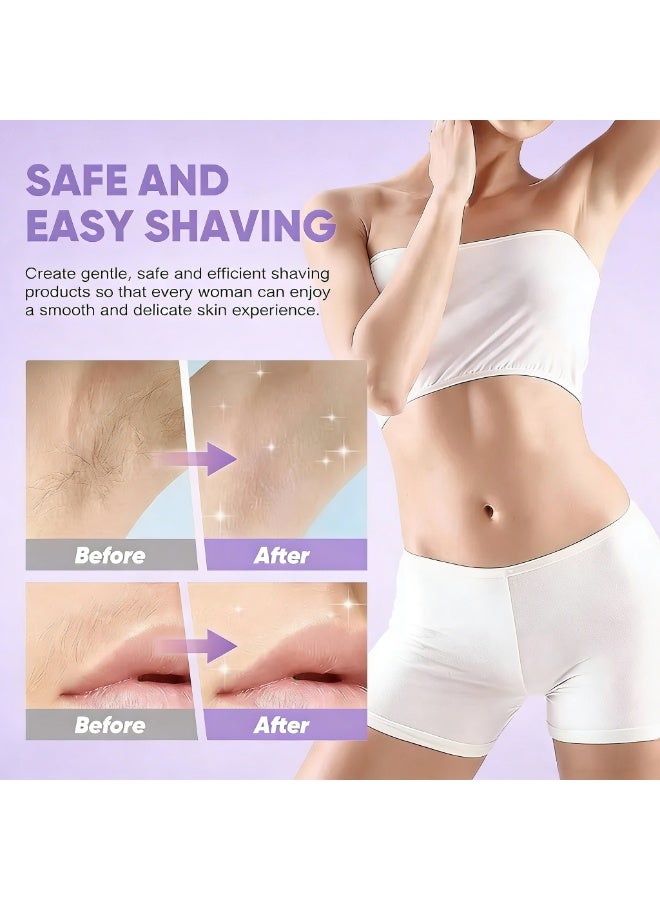 مقطع البيكيني وإزالة شعر الوجه للسيدات - حلاقة كهربائية مع مقطع شعر مزدوج الاستخدام مزدوج الرأس ، IPX7 مقاوم للماء حلاقة رطبة جافة للساقين والذراعين والذراعين وأجزاء الجسم (أرجواني) - Image 4