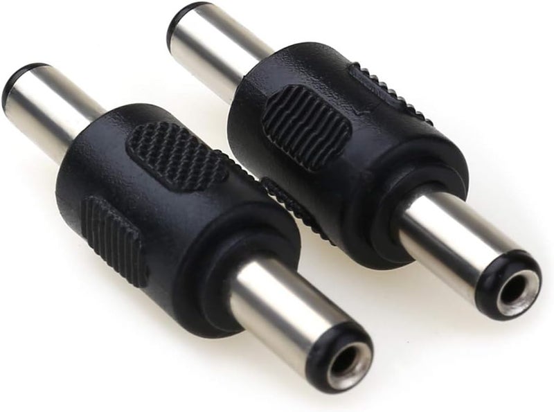 MOBOREST 12V 5.5mm x 2.1mm DC Power Connector Adapter, 12/24V Male to Male Power Jack Socket for Led Strip CCTV Security Camera Cable Wire Ends Plug Barrel -2PCS - Image 1