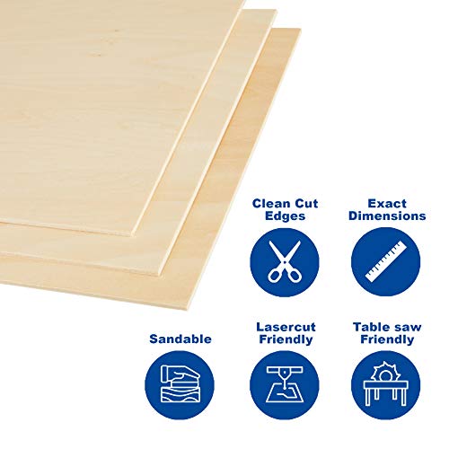 Craftiff Plywood Sheet Board Squares, A Grade, 12 x 12 inch, 1.5mm Thick, Pack of 5 Unfinished Wood for Crafts Basswood by Craftiff - Image 5