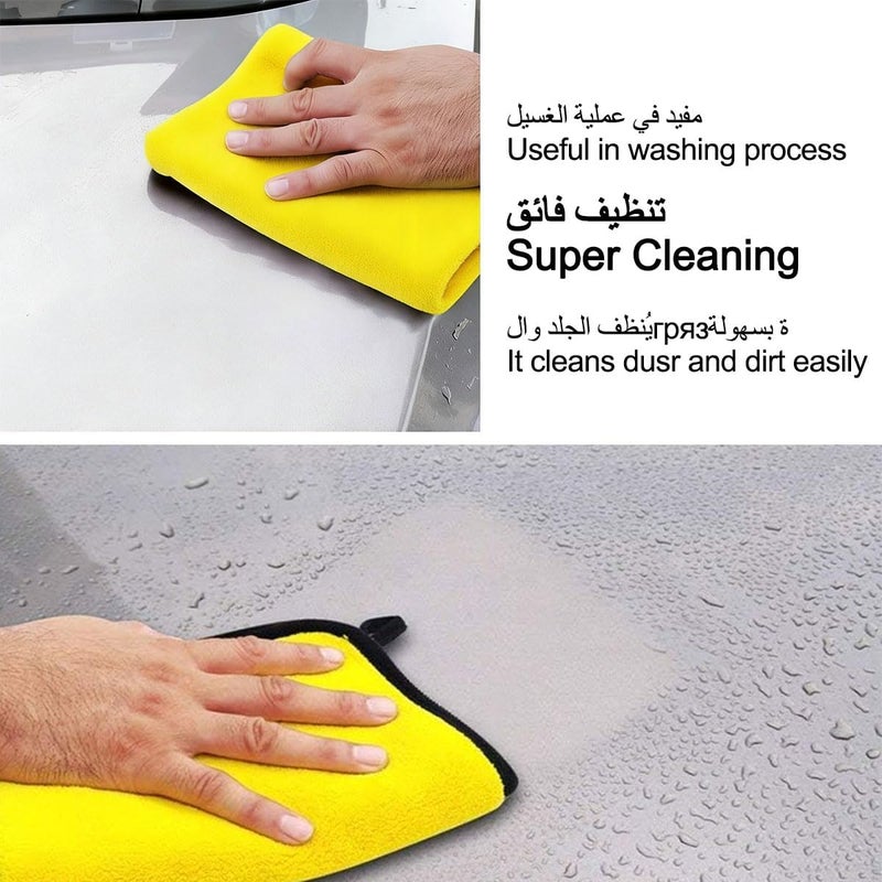 Cestbella Car Drying Towel 40x30cm 5Pack, 800GSM Super Absorbent Microfiber Car Cleaning Cloth, Lint Free Scratch Resistant Auto Detailing Towel 2 Color Reusable Auto Wash Cloth for Vehicle Window Kitchen Glass - Image 3