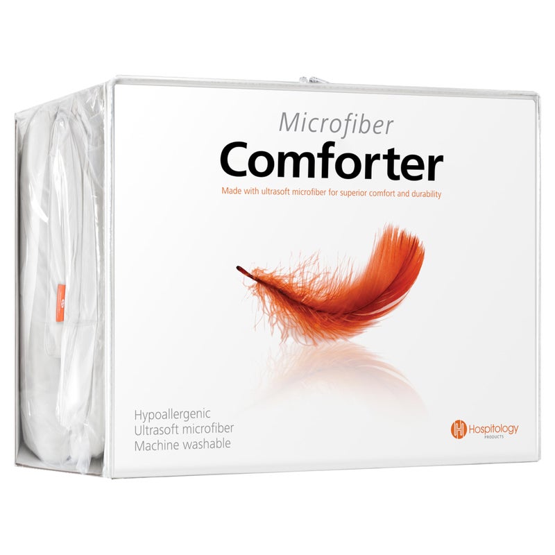 HOSPITOLOGY PRODUCTS HOSPITOLOGY PRODUCTS White Comforter Twin Hypoallergenic Duvet Insert Microfiber All Season Goose Down Alternative Quilted  Corner Loops  Box Stitched  Washable  64 W x 86 L 