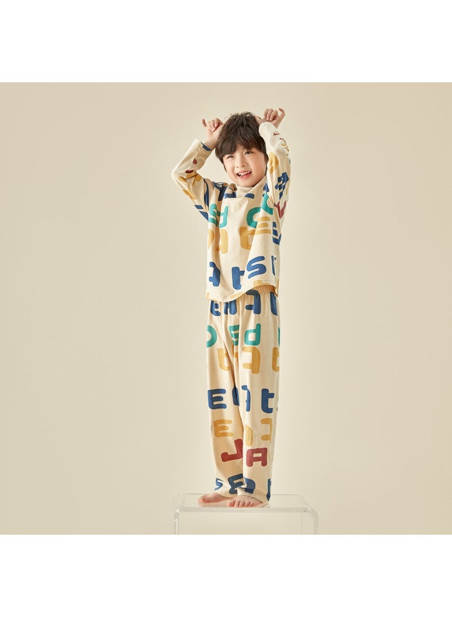 cloud Touch Cotton, Light And Soft】 Boys' Full Print Loungewear, Spring/autumn Long-sleeve Pajama Pants Set For Children - Image 2