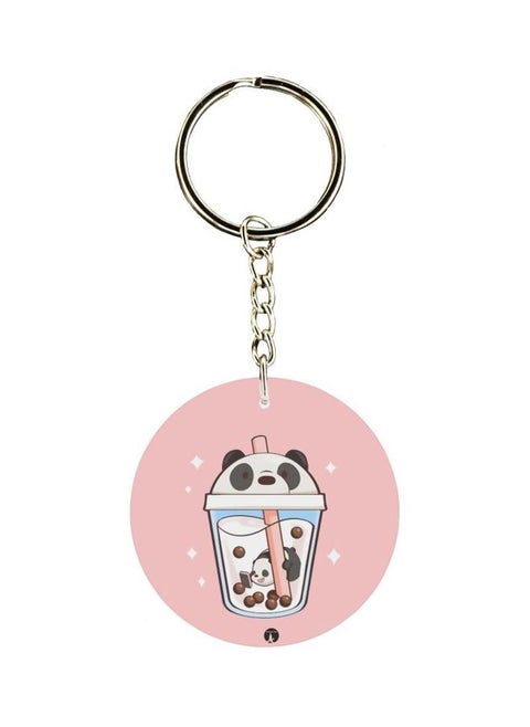 Double Sided Panda Themed Printed Keychain