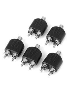 نيبمينينت محولات صوت لنظام الصوت مكون من 5 قطع الكترونية DIY RCA أنثى إلى ذكر مزدوج أسود 