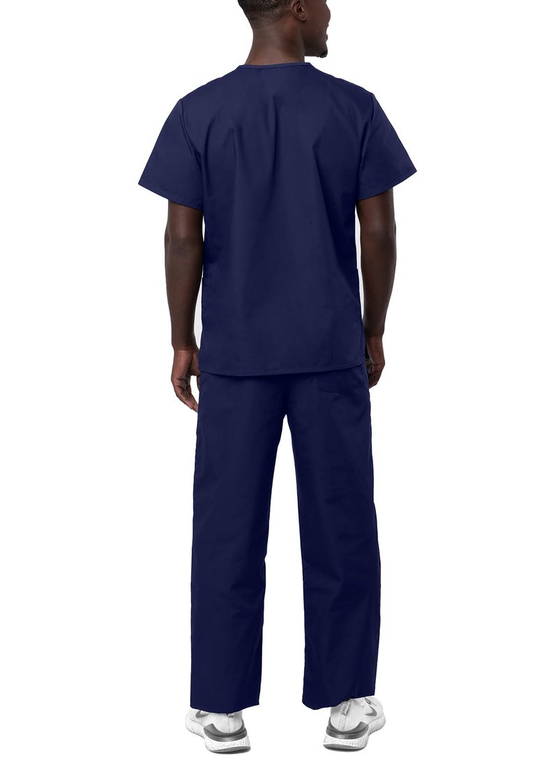 Adar Uniforms, Universal Unisex Scrubs - Unisex Drawstring Scrub Set - 701 - Navy - XL - Image 2