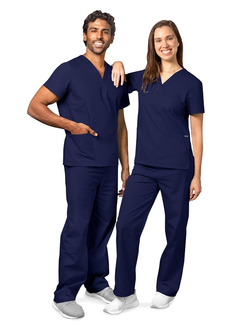 Adar Uniforms, Universal Unisex Scrubs - Unisex Drawstring Scrub Set - 701 - Navy - XL - Image 5
