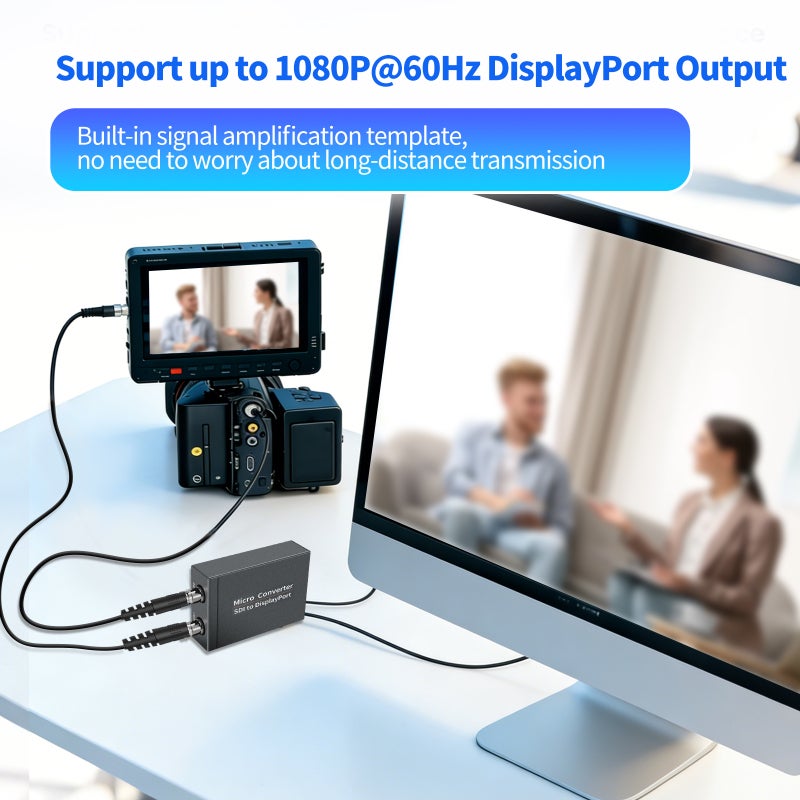 محول SDI إلى DisplayPort: 3G SDI، أسود، بدون تشغيل تلقائي بدون برامج تشغيل - يتضمن تمرير SDI مدمج، محول فيديو يعمل بالطاقة عبر USB للإنتاج المباشر، غرفة التحرير، إعداد غرفة التحكم - Image 5