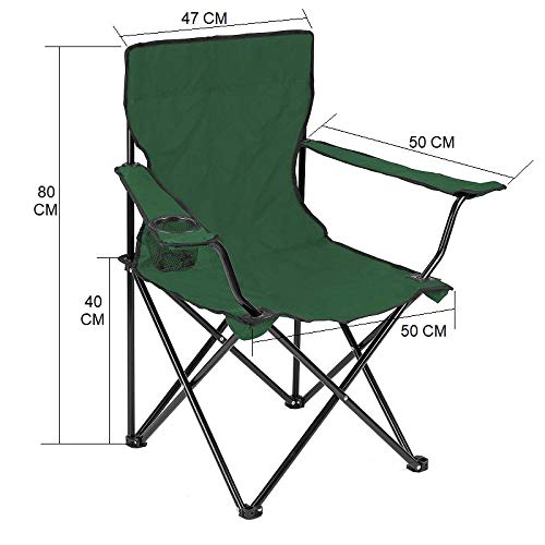 WOLBLIX Camping Folding Chair Outdoor Garden Picnic Travelling Lawn Patio Outdoor Collapsible Chairs with Carrying Bag Green - Image 3