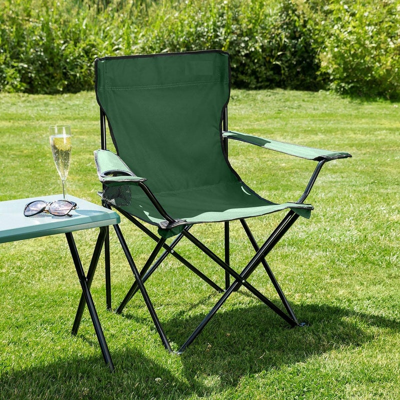 WOLBLIX Camping Folding Chair Outdoor Garden Picnic Travelling Lawn Patio Outdoor Collapsible Chairs with Carrying Bag Green - Image 2