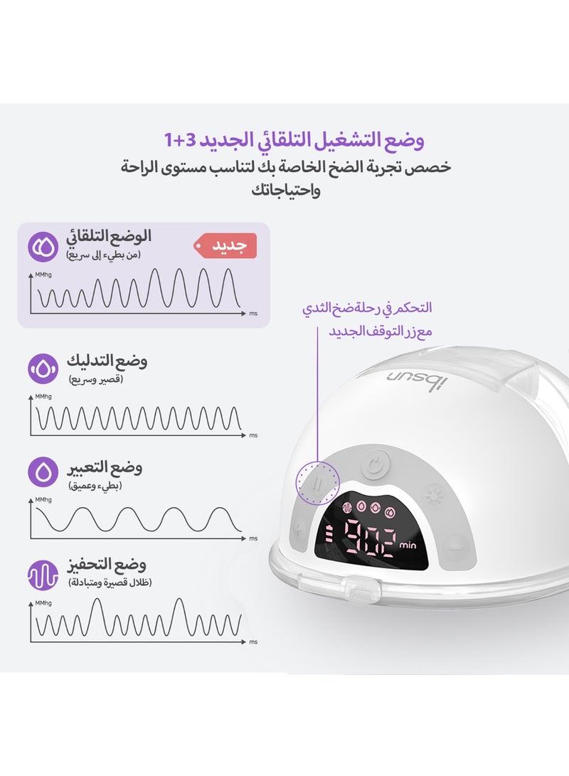 ibsun Hands Free Breast Pump, Wearable Electric Breast Pump 4 Modes 9 Levels with 19/21MM Silicone valve - Image 3