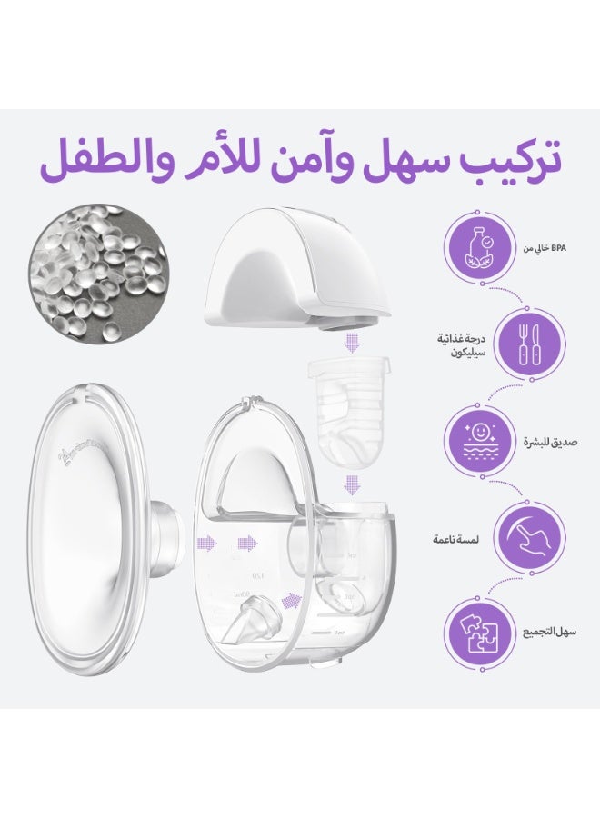 ibsun Hands Free Breast Pump, Wearable Electric Breast Pump 4 Modes 9 Levels with 19/21MM Silicone valve - Image 4