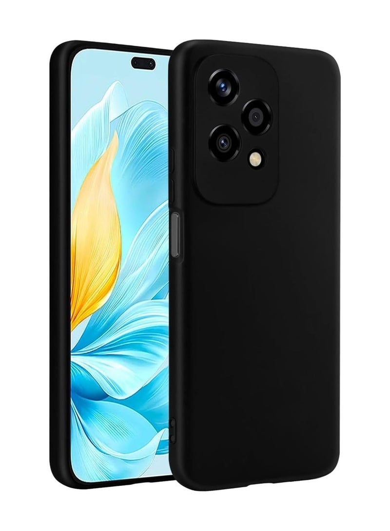 Case for Honor 200 Lite 5G Camera Protection Ultra Slim Soft TPU Silicone Matte Shockproof Bumper Full-Body Protective Cover for Honor 200 Lite 2024 Black - Image 1