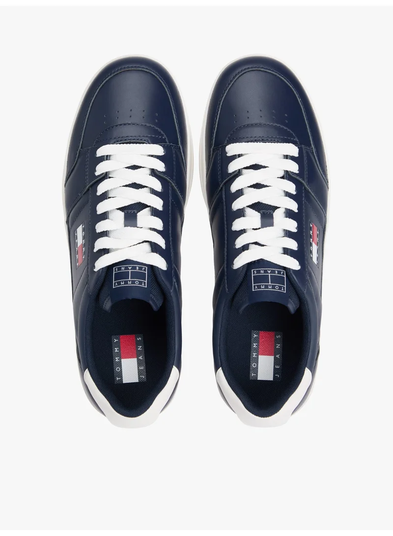 Tommy Jeans Dark Night Navy The Greenwich Leather Trainers for Men | Best Price UAE