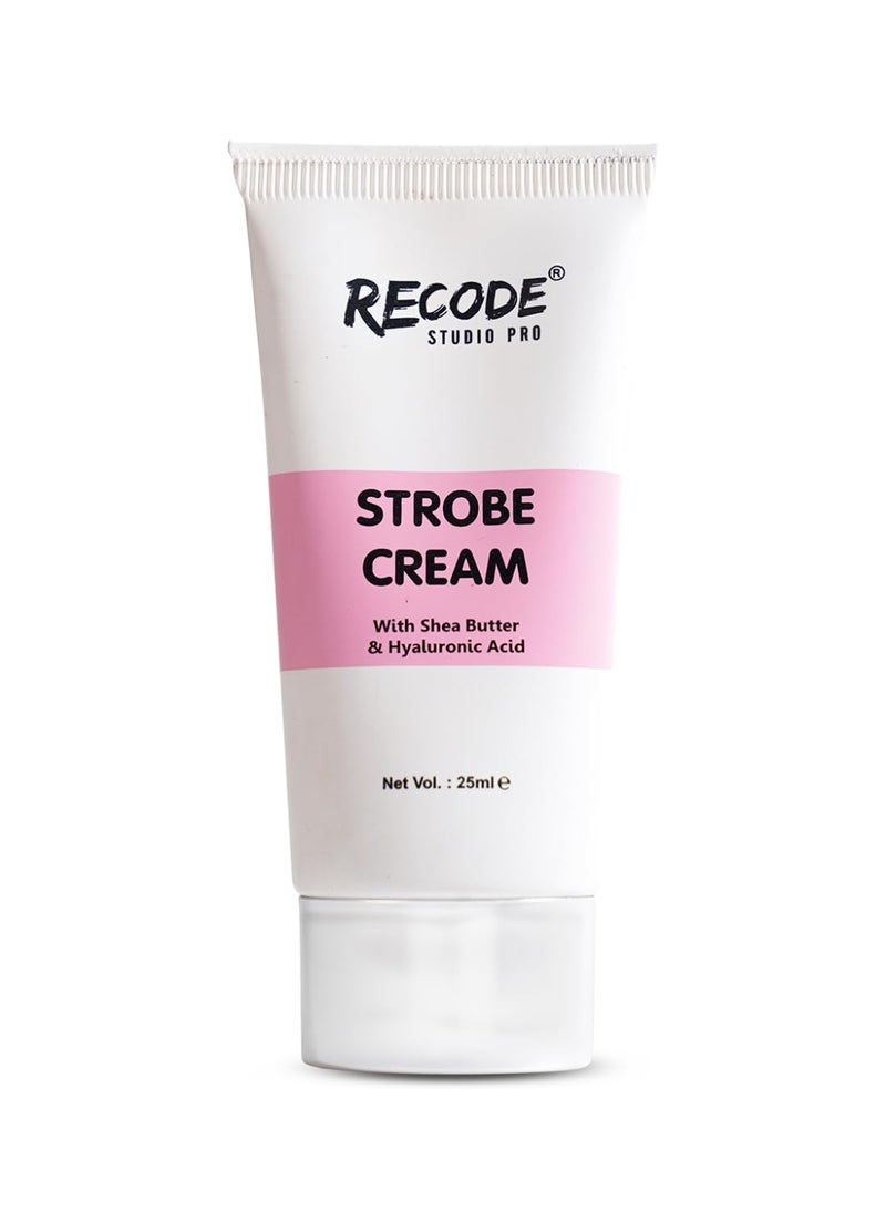 Recode Strobe Cream Rose Gold 25ml Primer Highlighter Moisturizer Instant Illumination Hydration Shea Butter Hyaluronic Extracts  - Image 1