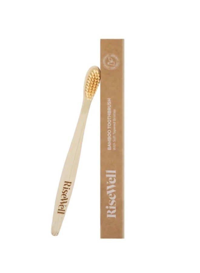RiseWell Soft Bamboo Toothbrush – Soft Toothbrush for Kids and Adults, BPA Free, Natural Bamboo Handle, Gentle on Gums, Made by Dentist Toothbrush for Daily Teeth Care, Oral Hygiene & Family Use - Image 1