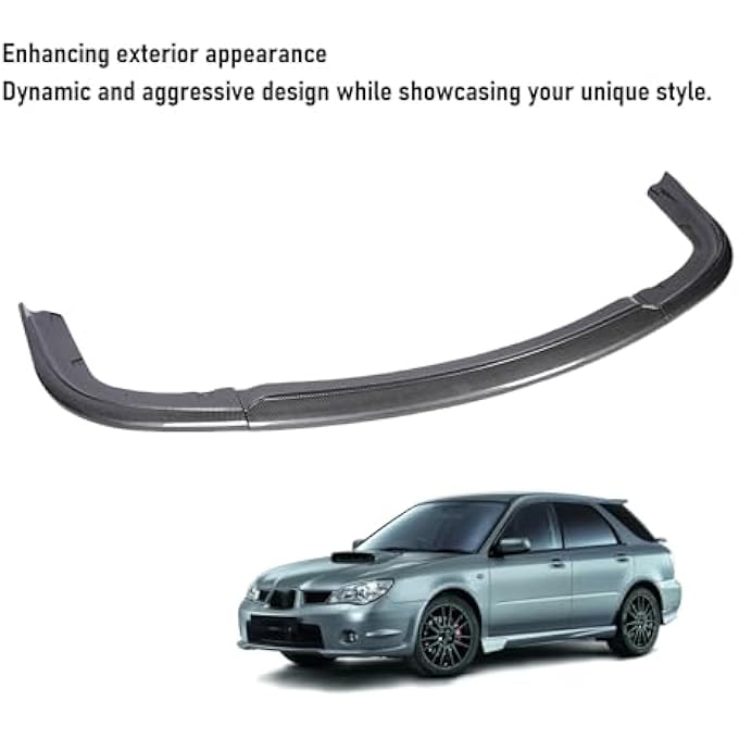 Luocute 3pcs Front Bumper Lip Spoiler Splitter, Unpainted Front Bumper Lip Dam Chin Splitter Protector for STI 2006 2007, Improve Aerodynamics Chin Spoiler Replacement (Carbon Fiber Style) - Image 4