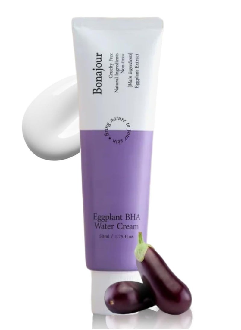 BONAJOUR [BONAJOUR] Vegan beauty Eggplant Daily BHA Moisturising Cream - Salicylic Acid Gentle Exfoliating Anti-Acne treatment Natural Moisturizer 1.7 fl. Oz  - Image 1