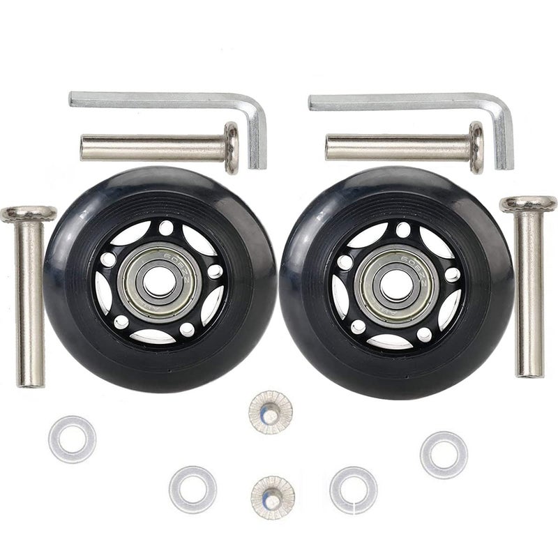 ORO 1 Pair Luggage Wheels Replacement 87mm Case Wheels with 8mm Bearings for Suitcase and Inline Outdoor Skate and Caster Board - Image 2