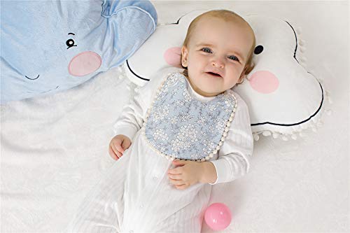 GZMM Baby Bib for Girls,Reversible Waterproof Handmade Natural Cotton Baby Drool Bib 0-12 Months 3 Pack - Image 3